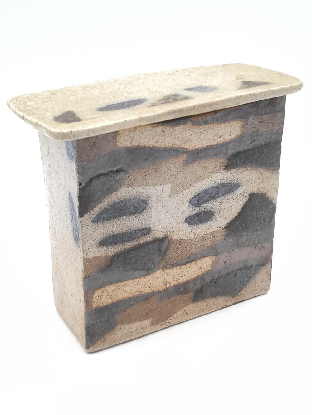 Studio Art Pottery Rectangular Lidded Vessel Stoneware Box